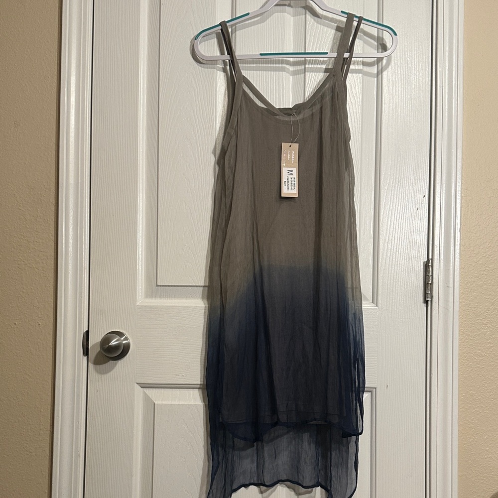 Chan Luu Gray and Blue Midi Dress
